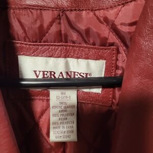 Veranesi Red Genuine Leather Jacket
